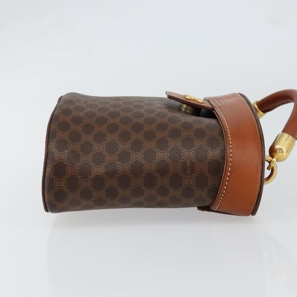 CELINE Macadam Canvas Hand Bag PVC Leather Brown Gold Auth 153900 - Picture 3 of 16